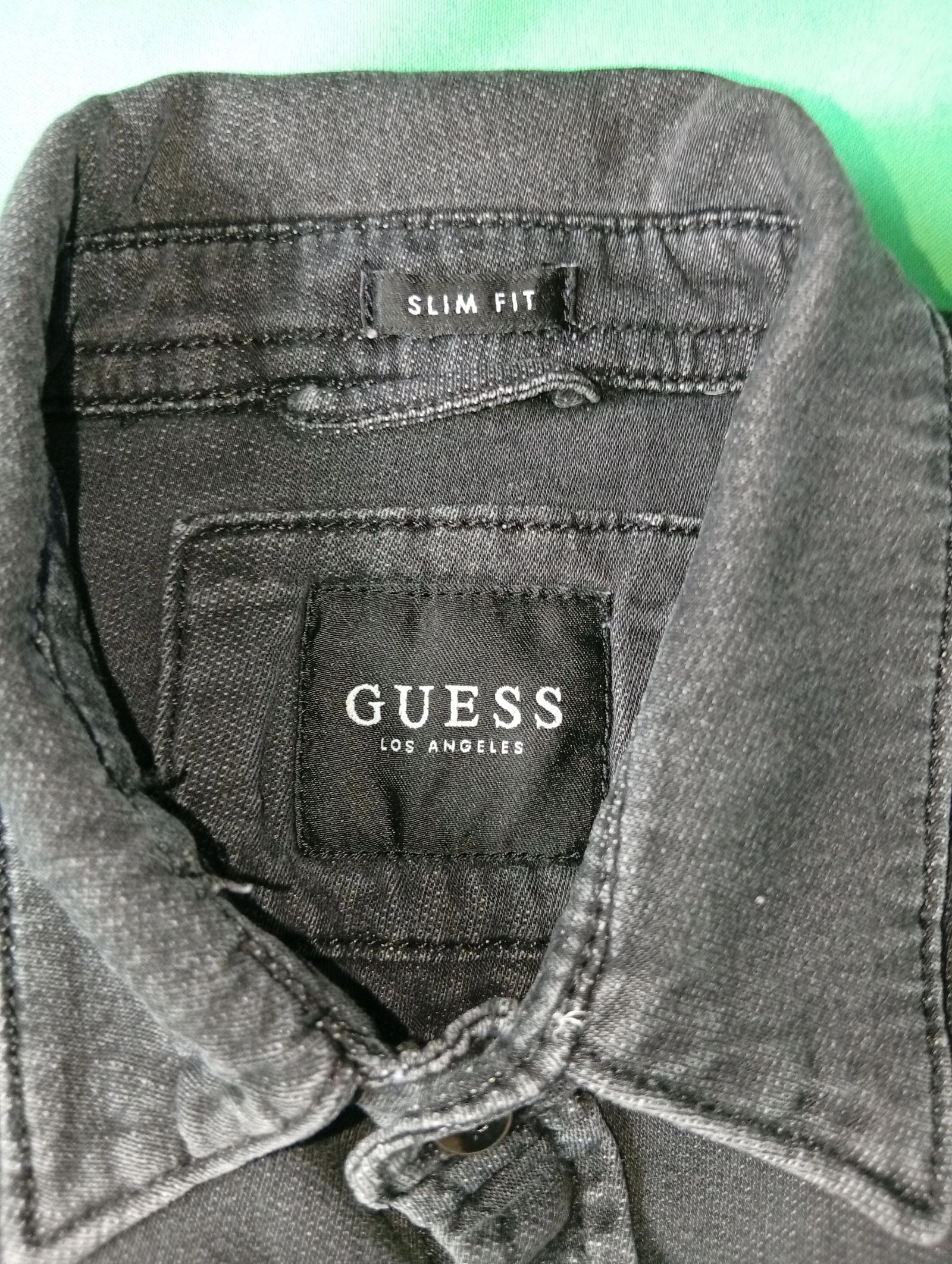 Camisa de Jean GUESS Negra Enjuagada Slim Fit - Talla XS – photo 4